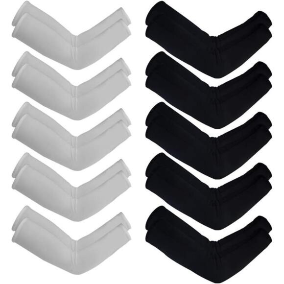 10 Pairs Unisex Arm Sleeves, Arm Sleeves UV Sun Protection Cooling Sleeves - Picture 1 of 8
